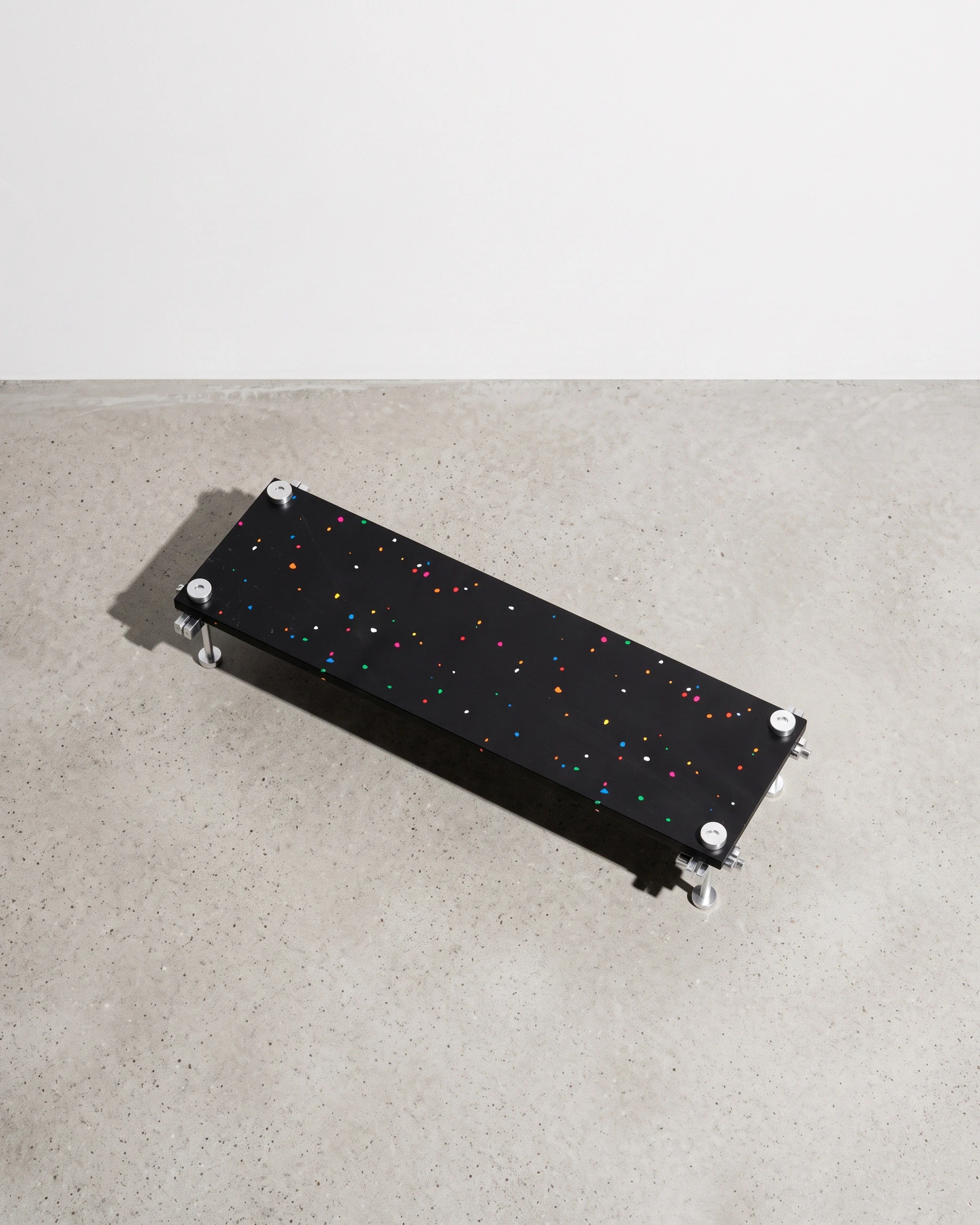 Shopkeeper, step riser 50 × 15, black, colour flecks: top view