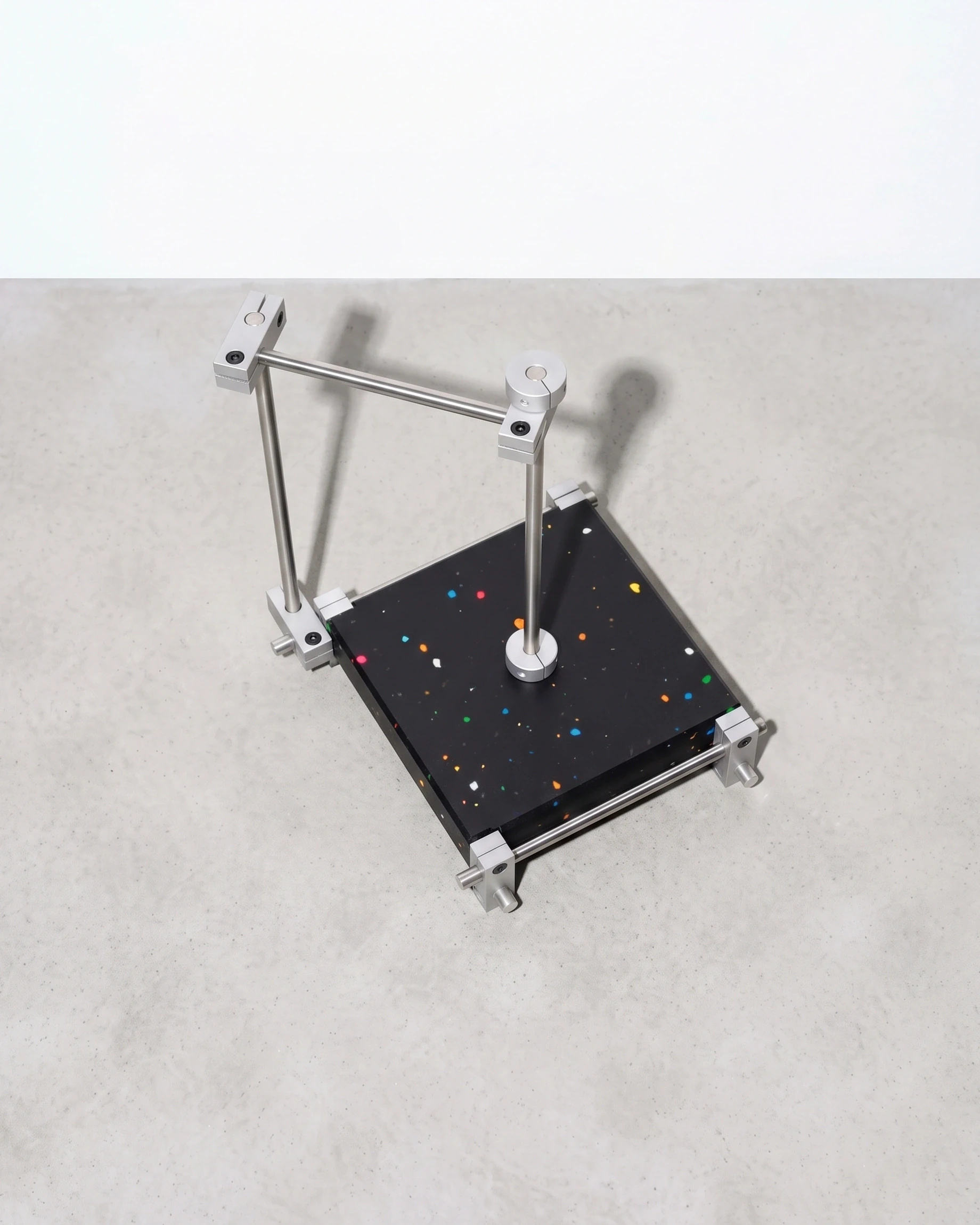 Garçon, napkin holder 15 × 15, black, colour flecks: top view