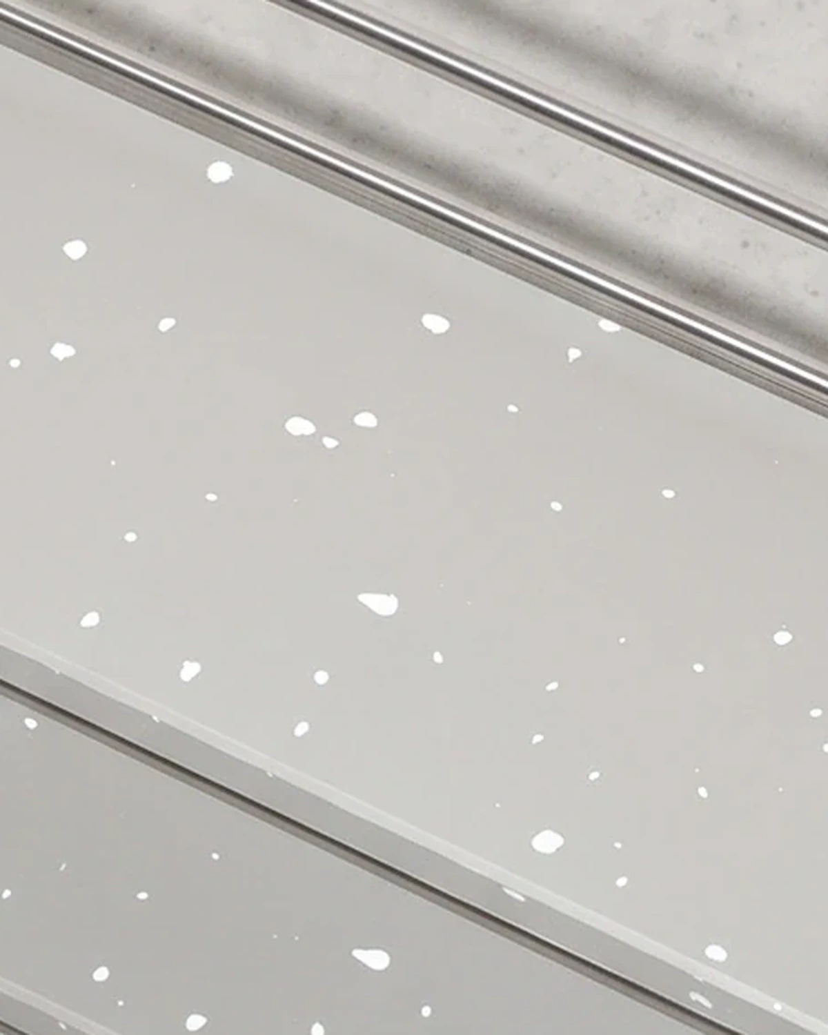 Chemist, two-level shelf 35 × 12, grey, white flecks: sheet close-up