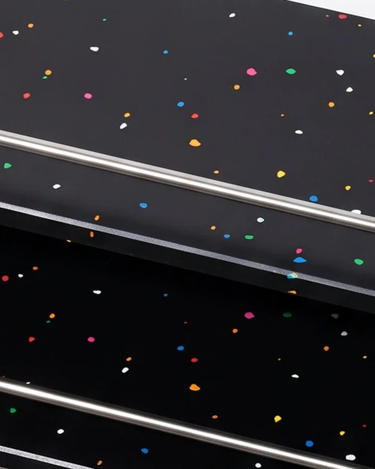 Букинист, полка подвесная в два ряда 60 × 20, чёрный, цветная крошка: лист крупно